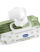 Chicco Biodegradable Baby Wipes нежни мокри кърпички за бебета 60 бр.