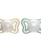 Chicco Physio Light Physio Forma Night биберон 2-6 m Gold/Green 2 бр.