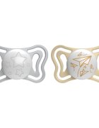 Chicco Physio Light Physio Forma Night биберон 6-16 m Grey/Gold 2 бр.