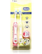 Chicco Toothbrush Set 3-6 y+ детска четка за зъби с вендуза Hippo-Panda