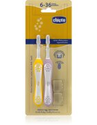 Chicco Toothbrush Set 6-36m четка за зъби за деца Lilac-Mustard 6-36m 2 бр.