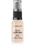 Claresa Liquid Perfection 2in1 високо покривен фон дьо тен цвят 102 Warm Medium 18 гр.