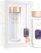 Crystallove Amethyst Straw Water Bottle стъклена бутилка за вода със сламка 1 бр.
