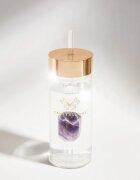 Crystallove Amethyst Straw Water Bottle стъклена бутилка за вода със сламка 1 бр.