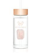 Crystallove Amethyst Straw Water Bottle стъклена бутилка за вода със сламка Rose 1 бр.