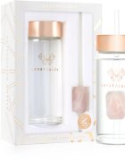 Crystallove Amethyst Straw Water Bottle стъклена бутилка за вода със сламка Rose 1 бр.