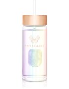 Crystallove Clear Quartz Straw Water Bottle стъклена бутилка за вода със сламка Hologram 400 мл.