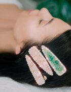 Crystallove Moonstone Hair Clip фиба за коса 1 бр.
