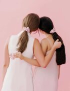 Crystallove Silk Scrunchie копринен ластик за коса Rose 1 бр.