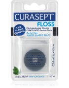 Curasept Dental Tape Waxed Classic Black восъчна лента за зъби с антибактериална добавка Mint 50 м