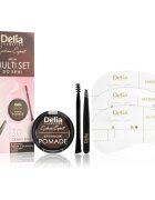 Delia Cosmetics Eyebrow Expert Zest комплект за оформяне на вежди цвят 3.0 Dark Brown 3 бр.