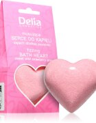 Delia Cosmetics Fizzing Bath Heart Wild Strawberry бомбичка за вана с аромат на ягода 100 гр.