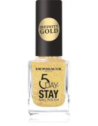 Dermacol 5 Day Stay Infinity дълготраен лак за нокти цвят 63 Gold 11 мл.