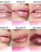 Dermacol Diamond Lip Oil тониращо олио за устни с увеличаващ ефект цвят 06 Berry Bloom 4 мл.