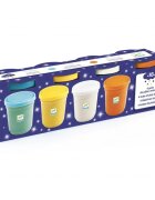DJECO 4 Tubs of Play Dough цветен металик пластелин с блестящи частици 18m+ 4 бр.