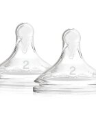 Dr. Brown's Options+ Wide-Neck Level 2 биберон за шише 3 m+ 2 бр.