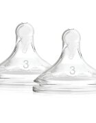 Dr. Brown's Options+ Wide-Neck Level 3 биберон за шише 6 m+ 2 бр.