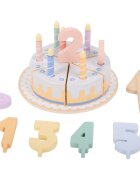 eliNeli Birthday Cake играчка от дърво за деца 18m+ 21 бр.