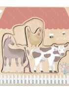 eliNeli Wooden Puzzle Farm пъзел от дърво 12m+ 7 бр.