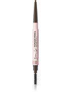 Eveline Cosmetics Brow & Go! водоустойчив молив за вежди с четка 2 в 1 цвят Dark Brown 4 гр.