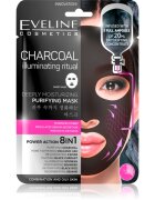 Eveline Cosmetics Charcoal Illuminating Ritual силно хидратираща почистваща платнена маска 1 бр.
