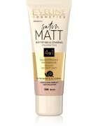Eveline Cosmetics Satin Matt матиращ фон дьо тен с екстракт от охлюв цвят 104 Beige 30 мл.