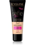 Eveline Cosmetics Selfie Time грим и коректор 2 в 1 цвят 01 Porcelain 30 мл.