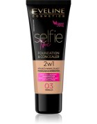 Eveline Cosmetics Selfie Time грим и коректор 2 в 1 цвят 03 Vanilla 30 мл.