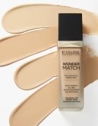 Eveline Cosmetics Wonder Match дълготраен течен фон дьо тен с хиалуронова киселина цвят 05 Light Porcelain 30 мл.