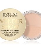 Eveline Cosmetics Wonder Show озаряваща насипна пудра за лице и тяло Maxi Glam 6 гр.