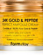 Farmstay 24K Gold & Peptide Perfect Ampoule Cream хидратиращ крем против стареене на кожата 80 мл.