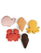 FILIBABBA Silicone Sand Toys Peach Mix играчка за вода 5 бр.