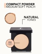 flormar Compact Powder компактна пудра с матиращ ефект цвят 092 Medium Soft Peach 11 гр.