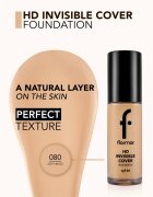 flormar HD Invisible Cover Foundation лек фон дьо тен с озаряващ ефект SPF 30 цвят 80 Soft Beige 30 мл.