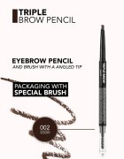 flormar Triple Brow Pencil молив за вежди 3 в 1 цвят 002 Auburn 0.75 гр.