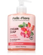 Folk & Flora Rosehip & Hawthorn кремообразен течен сапун за чувствителна кожа 500 мл.