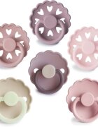 FRIGG 6-Pack Pacifiers Round Silicone Size 1 биберон Blooming Love 6 бр.