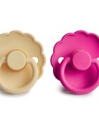 FRIGG Daisy Size 2:6-18 months биберон Pale Daffodil/Fuchsia 2 бр.