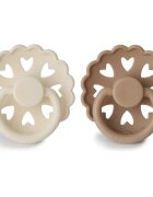 FRIGG Fairytale Round Silicone 2-Pack Size 2 биберон The Ugly Duckling/The Emperors New Clothes 2 бр.