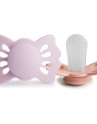 FRIGG Lucky Size 1:0-6 months биберон Soft Lilac/Pretty in Peach 2 бр.