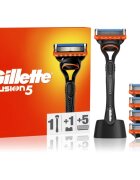 Gillette Fusion5 самобръсначка с поставка + резервни ножчета 5 бр.