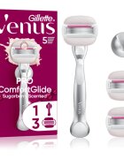 Gillette Venus PRO ComfortGlide Sugarberry дамски епилатор с държач за душ + резервни ножчета