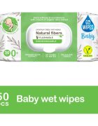 GoWipes Baby Natural Fibers нежни мокри кърпички за бебета за чувствителна кожа 0+ 50 бр.