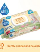 GoWipes Cleanse & Cream Sweet Almond Milk нежни мокри кърпички за бебета за чувствителна кожа алое вера 0+ 50 бр.
