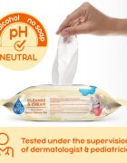 GoWipes Cleanse & Cream Sweet Almond Milk нежни мокри кърпички за бебета за чувствителна кожа алое вера 0+ 50 бр.