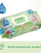 GoWipes Cleanse & Protect Chamomile extract нежни мокри кърпички за бебета с алое вера 50 бр.