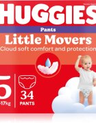 Huggies Little Movers Pants еднократни пелени гащички 12-17 kg 34 бр.