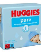 Huggies Pure почистващи кърпички 3x56 бр.