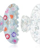 InvisiBobble Clipstar Cosmic Glow щипка за коса размер М 2 бр.
