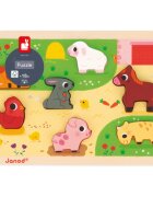 Janod Chunky Farm Puzzle играчка сортер 18m+ 7 бр.
